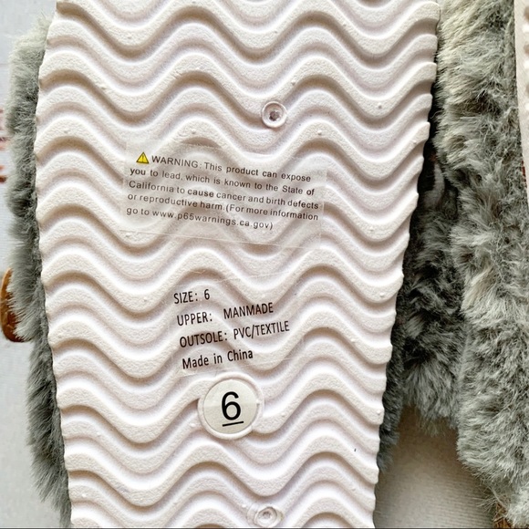 Olivia Miller Stephanie Grey Fur Slide Sandals | Size 6 - Picture 7 of 7